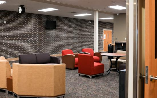 A student study area on campus